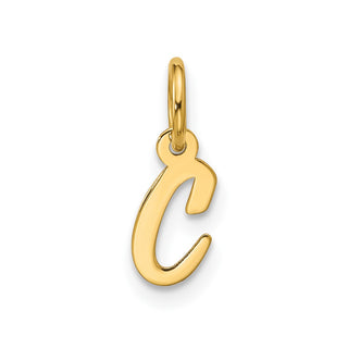 10K Yellow Gold Small Script Initial C Charm 10YC1556C