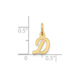 10K Yellow Gold Small Script Initial D Charm 10YC1556D