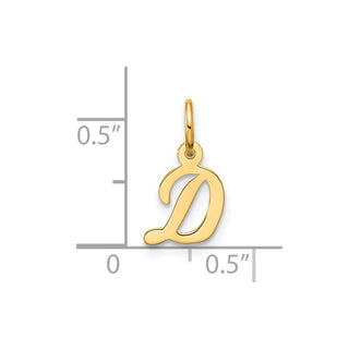 10K Yellow Gold Small Script Initial D Charm 10YC1556D