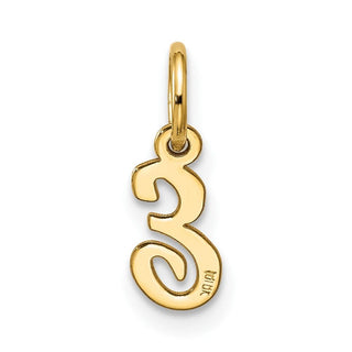 10K Yellow Gold Small Script Initial E Charm 10YC1556E