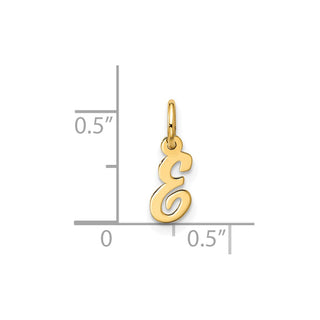 10K Yellow Gold Small Script Initial E Charm 10YC1556E