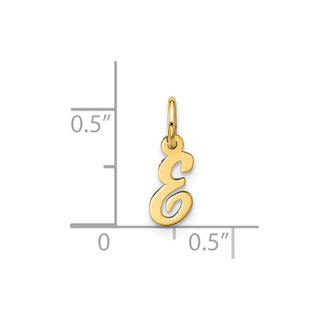 10K Yellow Gold Small Script Initial E Charm 10YC1556E