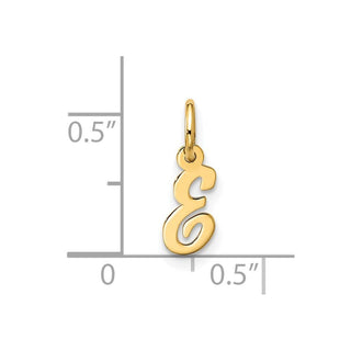 10K Yellow Gold Small Script Initial E Charm 10YC1556E