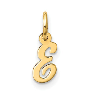 10K Yellow Gold Small Script Initial E Charm 10YC1556E