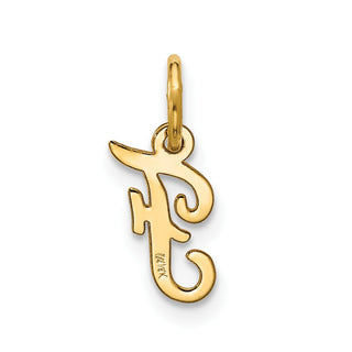 10K Yellow Gold Small Script Initial F Charm 10YC1556F