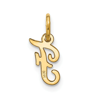 10K Yellow Gold Small Script Initial F Charm 10YC1556F