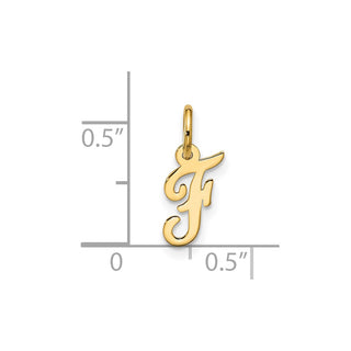10K Yellow Gold Small Script Initial F Charm 10YC1556F