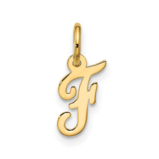 10K Yellow Gold Small Script Initial F Charm 10YC1556F
