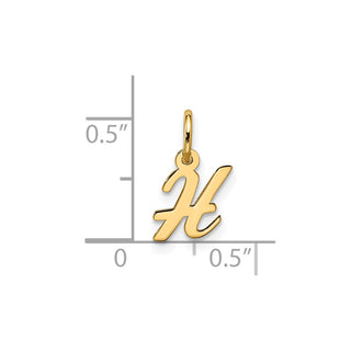 10K Yellow Gold Small Script Initial H Charm 10YC1556H