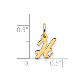 10K Yellow Gold Small Script Initial H Charm 10YC1556H