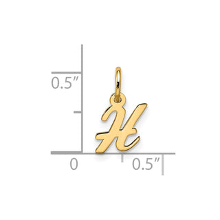 10K Yellow Gold Small Script Initial H Charm 10YC1556H