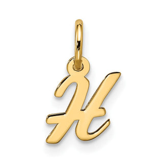 10K Yellow Gold Small Script Initial H Charm 10YC1556H