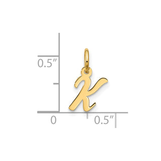 10K Yellow Gold Small Script Initial K Charm 10YC1556K
