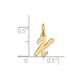 10K Yellow Gold Small Script Initial K Charm 10YC1556K