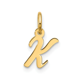 10K Yellow Gold Small Script Initial K Charm 10YC1556K