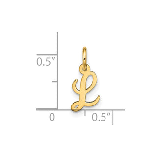 10K Yellow Gold Small Script Initial L Charm 10YC1556L