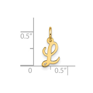 10K Yellow Gold Small Script Initial L Charm 10YC1556L