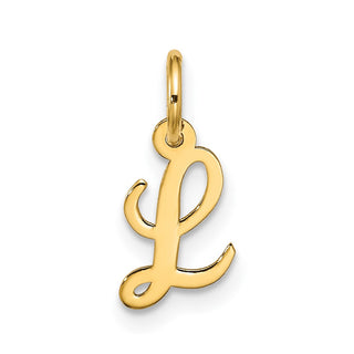 10K Yellow Gold Small Script Initial L Charm 10YC1556L