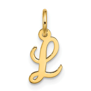 10K Yellow Gold Small Script Initial L Charm 10YC1556L