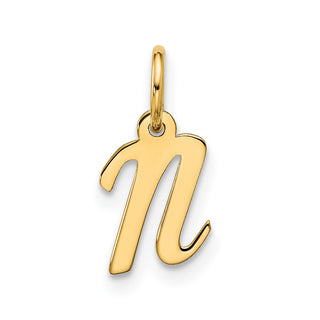10K Yellow Gold Small Script Initial N Charm 10YC1556N