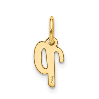 10K Yellow Gold Small Script Initial P Charm 10YC1556P