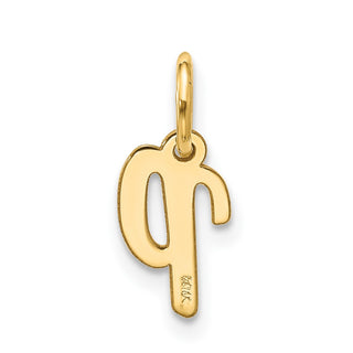 10K Yellow Gold Small Script Initial P Charm 10YC1556P