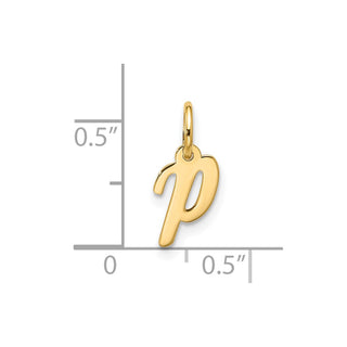10K Yellow Gold Small Script Initial P Charm 10YC1556P