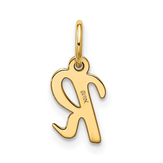 10K Yellow Gold Small Script Initial R Charm 10YC1556R