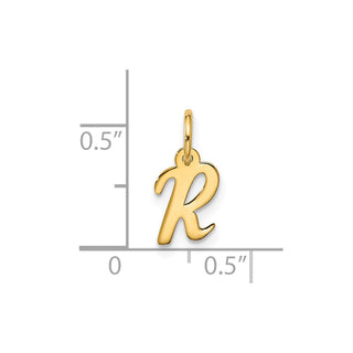 10K Yellow Gold Small Script Initial R Charm 10YC1556R