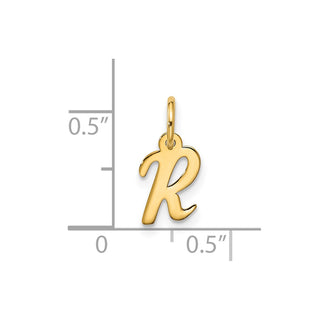 10K Yellow Gold Small Script Initial R Charm 10YC1556R