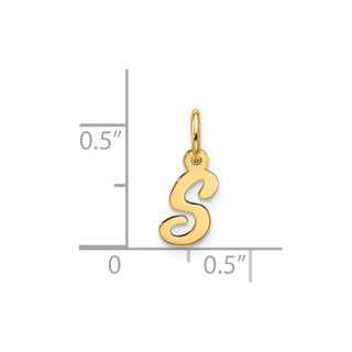 10K Yellow Gold Small Script Initial S Charm 10YC1556S