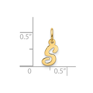 10K Yellow Gold Small Script Initial S Charm 10YC1556S
