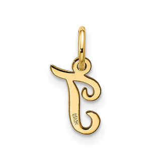 10K Yellow Gold Small Script Initial T Charm 10YC1556T