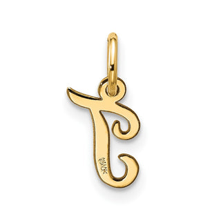 10K Yellow Gold Small Script Initial T Charm 10YC1556T