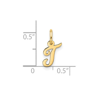 10K Yellow Gold Small Script Initial T Charm 10YC1556T