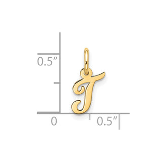 10K Yellow Gold Small Script Initial T Charm 10YC1556T