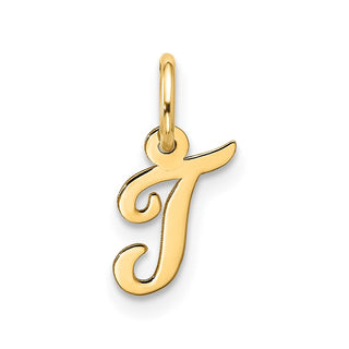 10K Yellow Gold Small Script Initial T Charm 10YC1556T