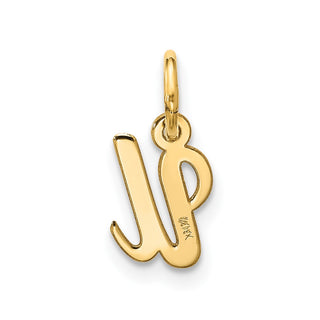 10K Yellow Gold Small Script Initial U Charm