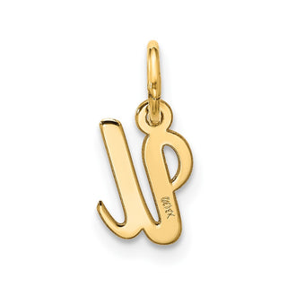 10K Yellow Gold Small Script Initial U Charm