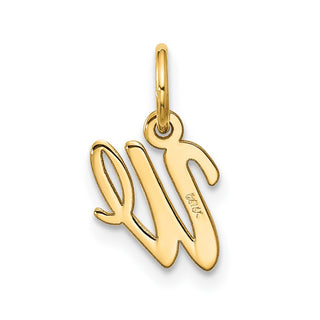 10K Yellow Gold Small Script Initial W Charm 10YC1556W