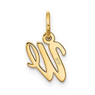 10K Yellow Gold Small Script Initial W Charm 10YC1556W