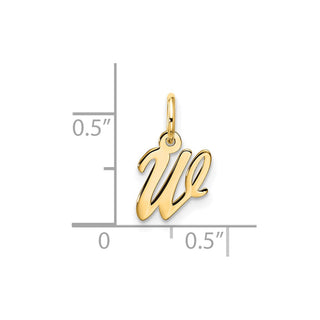 10K Yellow Gold Small Script Initial W Charm 10YC1556W