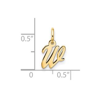 10K Yellow Gold Small Script Initial W Charm 10YC1556W