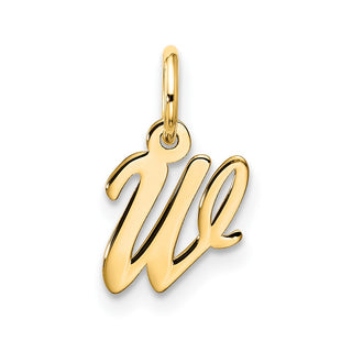 10K Yellow Gold Small Script Initial W Charm 10YC1556W
