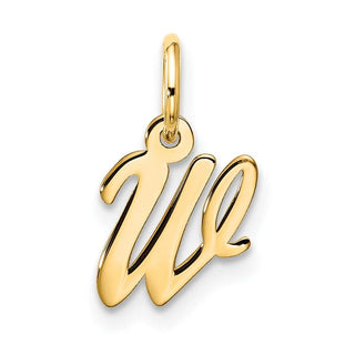10K Yellow Gold Small Script Initial W Charm 10YC1556W