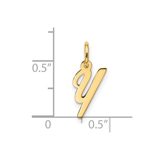 10K Yellow Gold Small Script Initial Y Charm