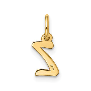 10K Yellow Gold Small Script Initial Z Charm