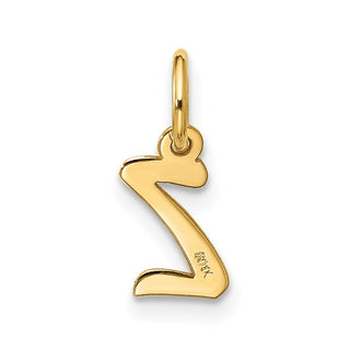 10K Yellow Gold Small Script Initial Z Charm