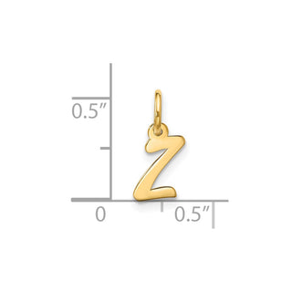 10K Yellow Gold Small Script Initial Z Charm