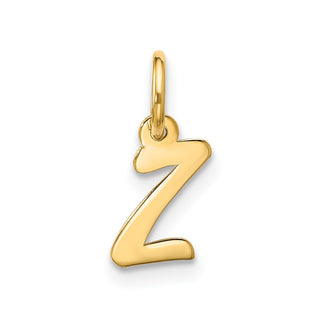 10K Yellow Gold Small Script Initial Z Charm